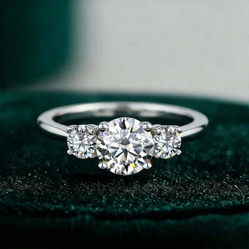 

KNB 1,6 карата, круглое кольцо с настоящим муассанитом и бриллиантом для женщин, стерлинговое серебро 925 пробы, юбилейное высокое качество, изысканные роскошные ювелирные изделия