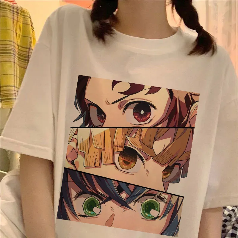 Hot Japanese Anime Demon Slayer Kimetsu No Yaiba T Shirt Harajuku Hip Hop Tshirt Short Sleeve Loose T-shirt Tops y2k clothes