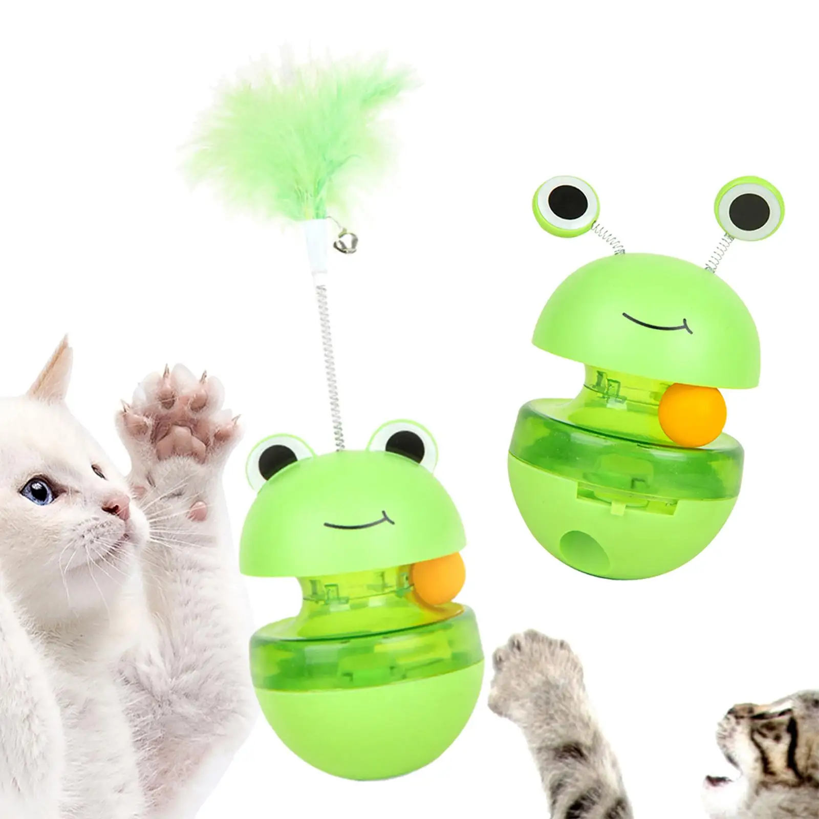 Tumbler Cat Toy Chew Toy Enrichment Toys Educational Toy Slow Feeder Cat Toy Puzzle Exercise Bite Resistant Cat Leaky Food Toy