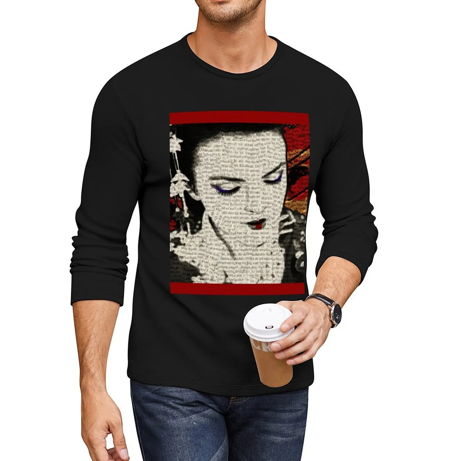 Japanese Warrior Geisha portrait Long T-Shirt aesthetic clothes custom t shirts design your own mens workout shirts