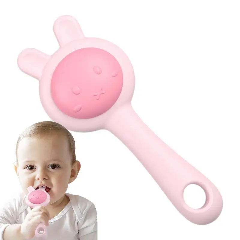 

Bunny Teether Rattle 2-in-1 Rabbit Rattle And Teether Toy Grasping Toys Chew Toy Sensory Toys Travel Toys For Boys And Girls