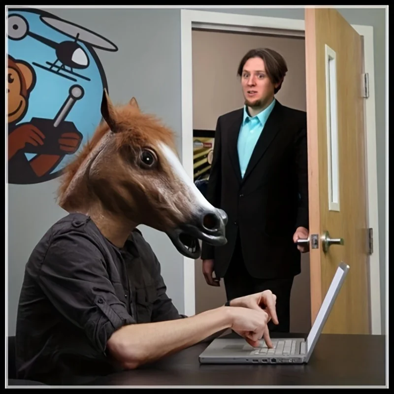 Men Brown Horse Masks Girl Funny Horse Head Mask Latex Animal Mask Novelty Halloween Cosplay Costumes Headgear Mascara De Latex view 6
