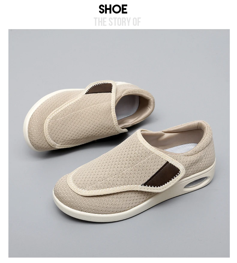 Damen-Sneaker, orthopädisch, für breite Füße, geschwollene Füße, lässige Damenschuhe, Einstellung der großen Zehen, weich, bequem, Diabetiker-Schuhe für Herren – Detail 18