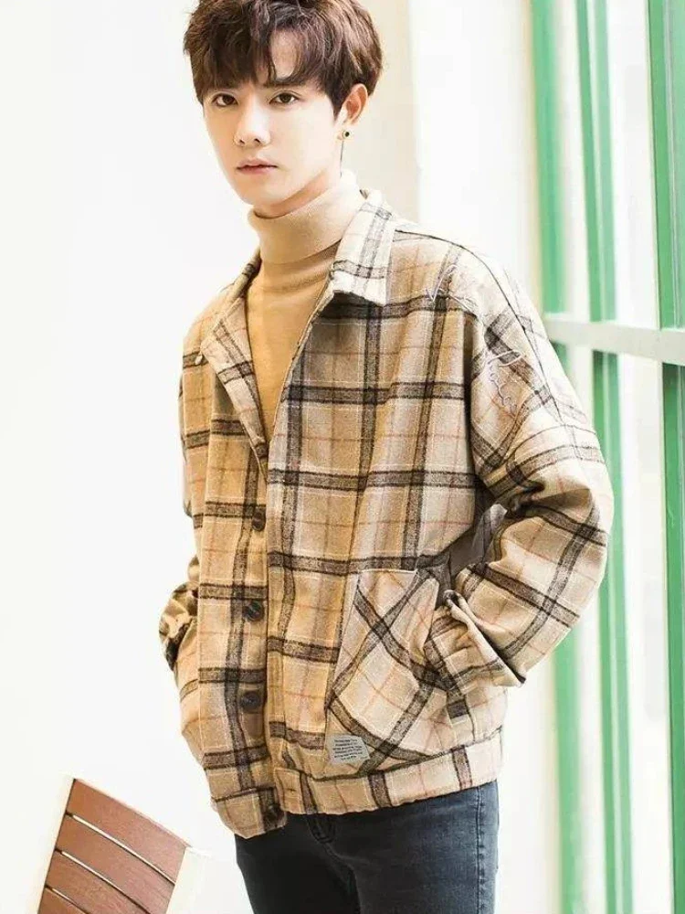 

​Harajuku Style Men's Wool Baseball Jacket College Guy Spring Autumn Ins Hot Sale​