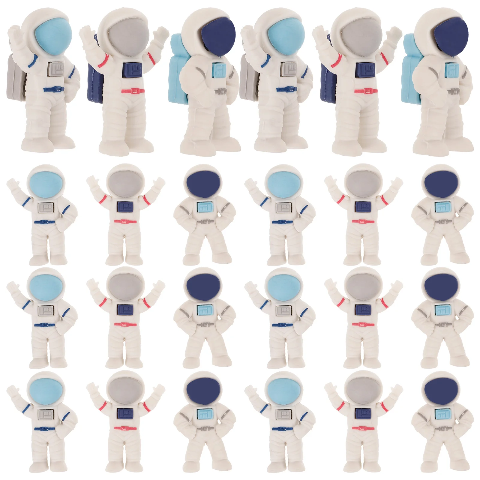 24 Pcs Eraser Astronaut Gift Educational Erasers Charming Fun for Students Bulk Mini Classroom Cute