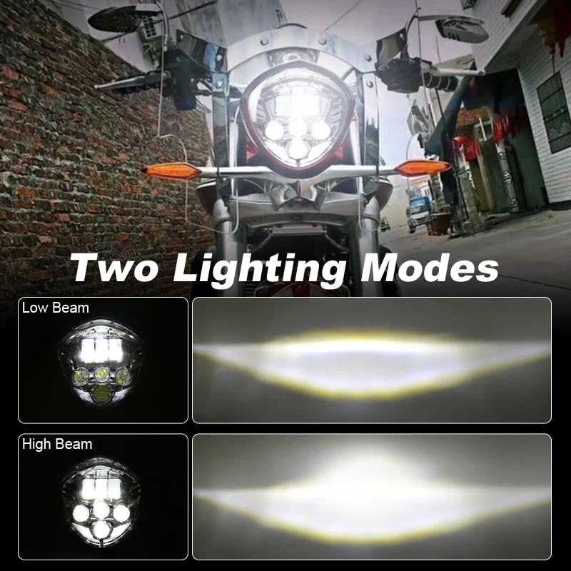 MOVOTOR 7 Inch V Shape LED Headlight With High Low Beam for 2007-2015 Victory Cross Country Tour Cross Country Cross Roads
