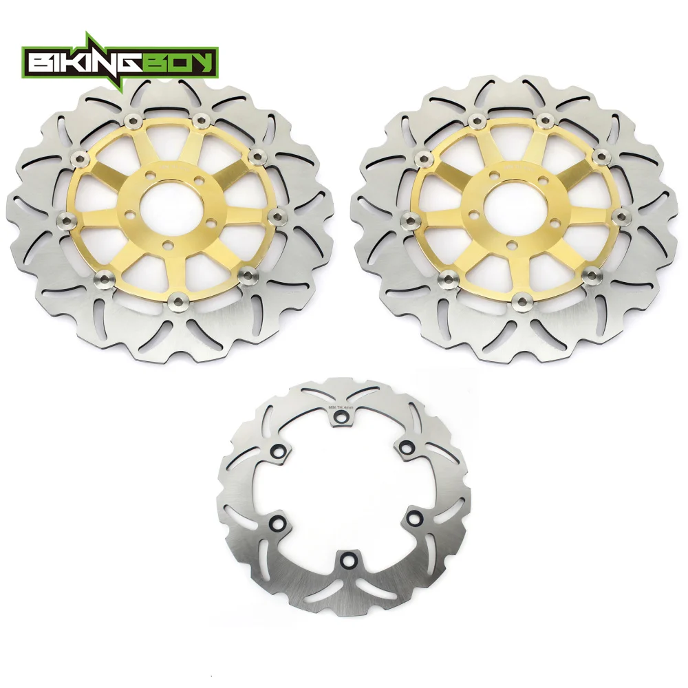 BIKINGBOY Front Rear Brake Discs Disks Rotors For Kawasaki ZZR ZZ-R 1100 C 90 91 92 93 C1 C2 C3 Stainless Steel 310mm 250mm Set