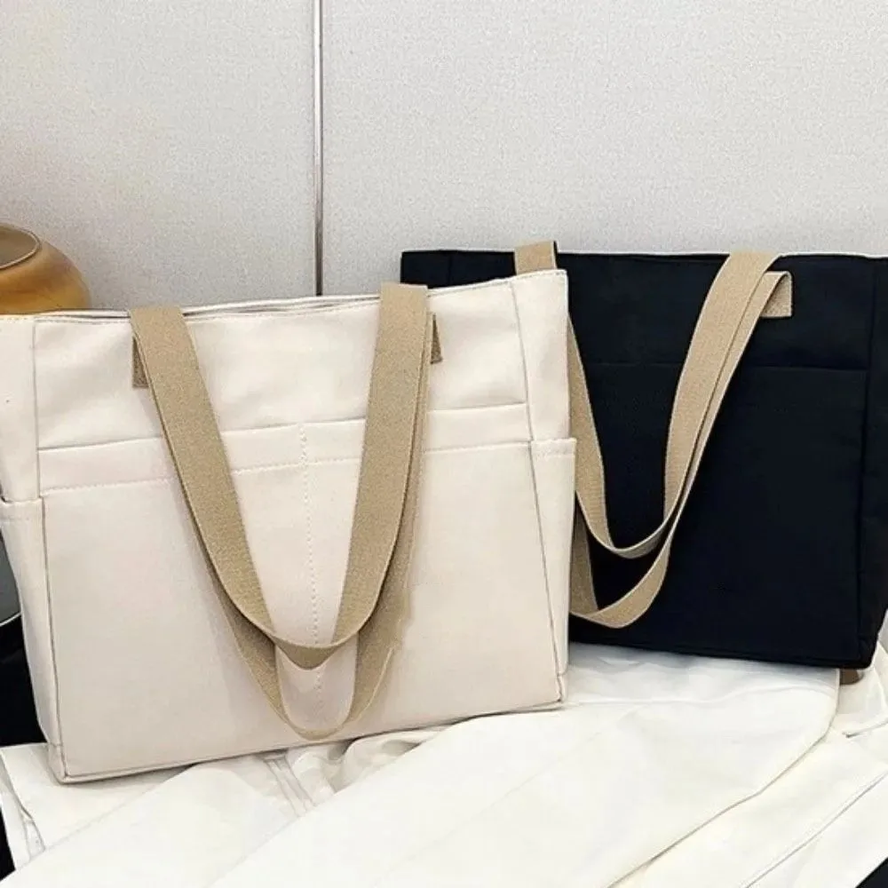 

Canvas Shoulder Bag Large Capacity Japanese Fashion Cross Body Bag Waterproof Multi-pocket Casual Sport Street Bag Student