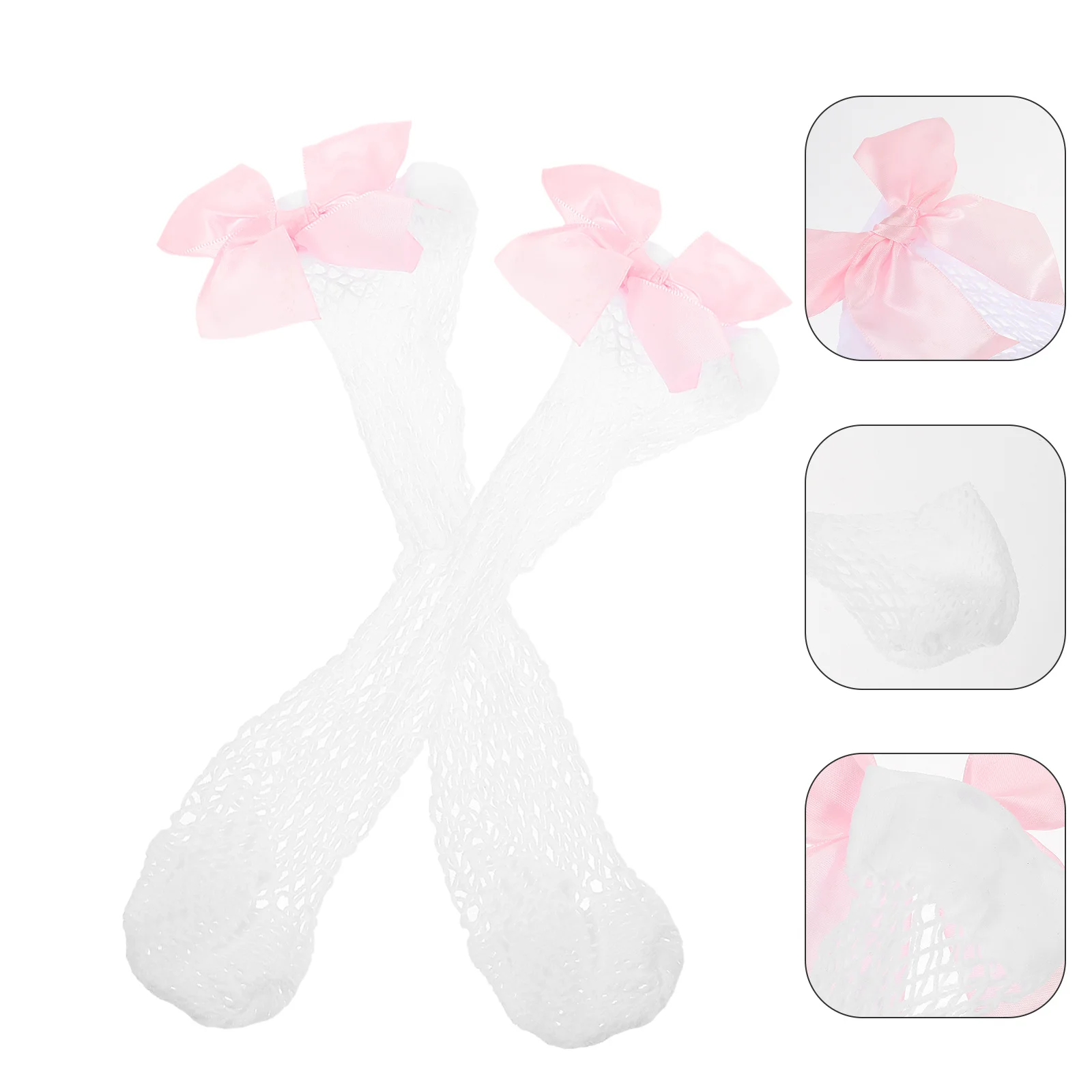 

1Pair Toddler Girls Mesh Bow Socks Chinlon Breathable High Ankle Socks Summer Stockings Lightweight Soft Toddler Stockings