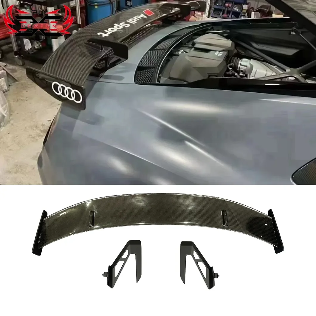 

Dry Carbon Fiber Rear Trunk Wing for Audi R8 17-23 P Style Tail Wing Rear Spoiler Lip Wings Ducktail