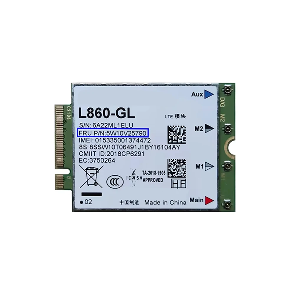 

L860-GL FRU 5W10V25790 LTE CAT16 M.2 Module 4G Card For X1 Carbon Extreme Yoga P15 P17 T14 P14s T15 P17 P15 X13 P1 P15s Laptop