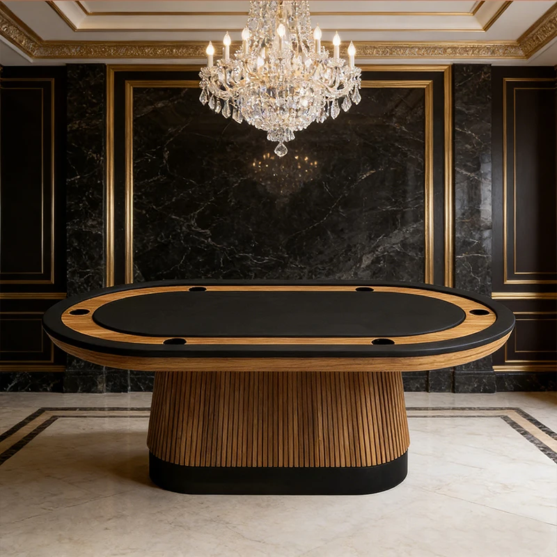 Luxury Texas Hold'em Poker Table Casino Grade Game Table with Cup Holders for 8-10 Player