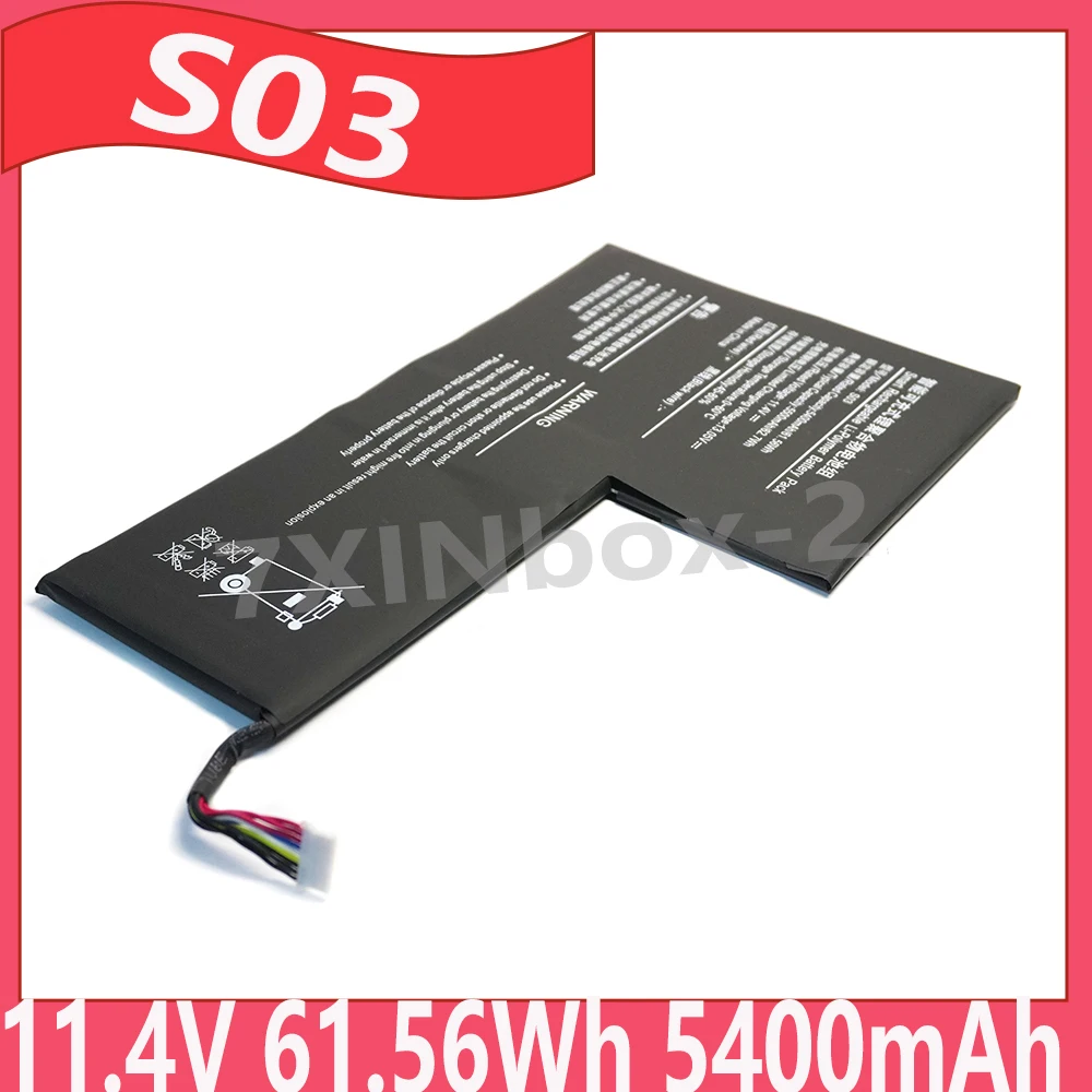 S03 11.4V 61.56Wh 5400mAh Laptop Battery For Pendulum F156 S03 S05 Expanded High Capacity series