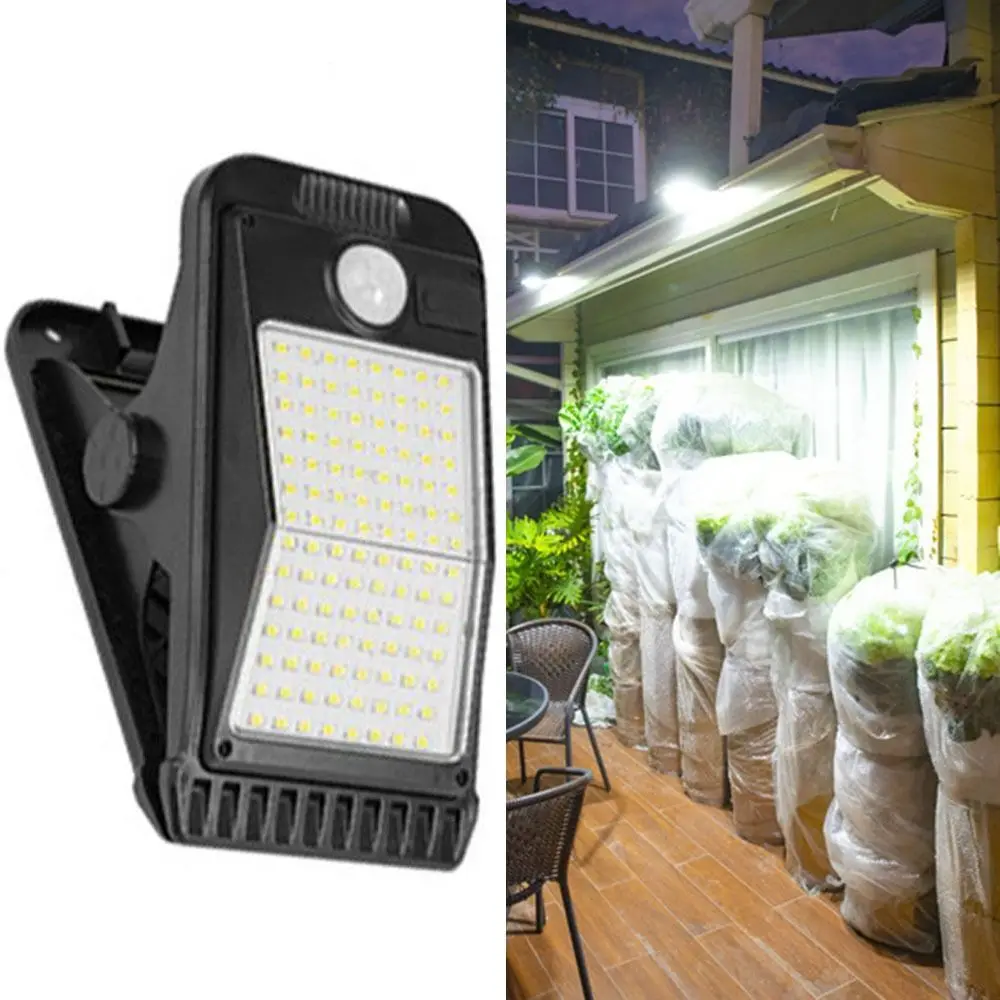 Luces solares superbrillantes con Clip, Sensor de cuerpo portátil, iluminación con detección de movimiento humano, IP65, impermeable, luz de pared para jardín y acampada