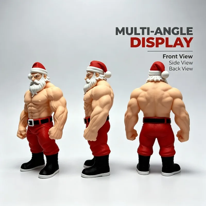 Santa Modelling Festive Display Ornament 3D‑Printed Resin Statue Home Office Xmas Shelf Cabinet Decor Hobby Collectors