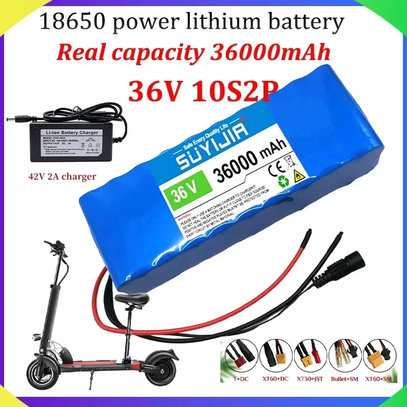 

10S2P 18650 Rechargeable Lithium Battery Pack 36V Power Lithium Battery38000mAh 500W Suitable for Electric Bicycles and Scooters