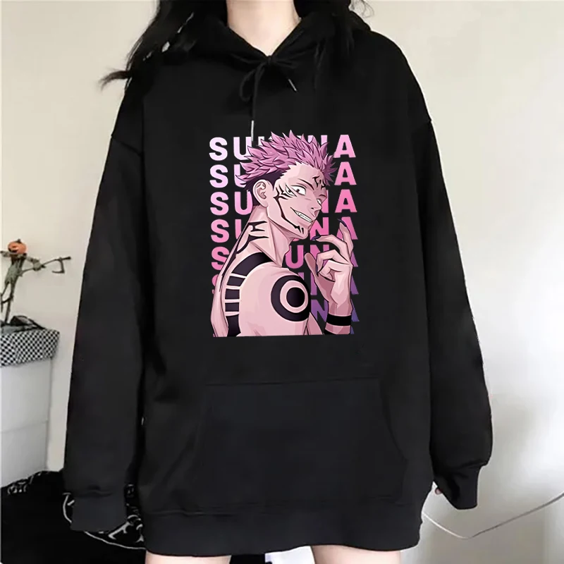 Fashion Unisex Hoodies Anime Ryomen Sukuna Printed Hooded Seatshirts Streetwear Casual Pullover Tops