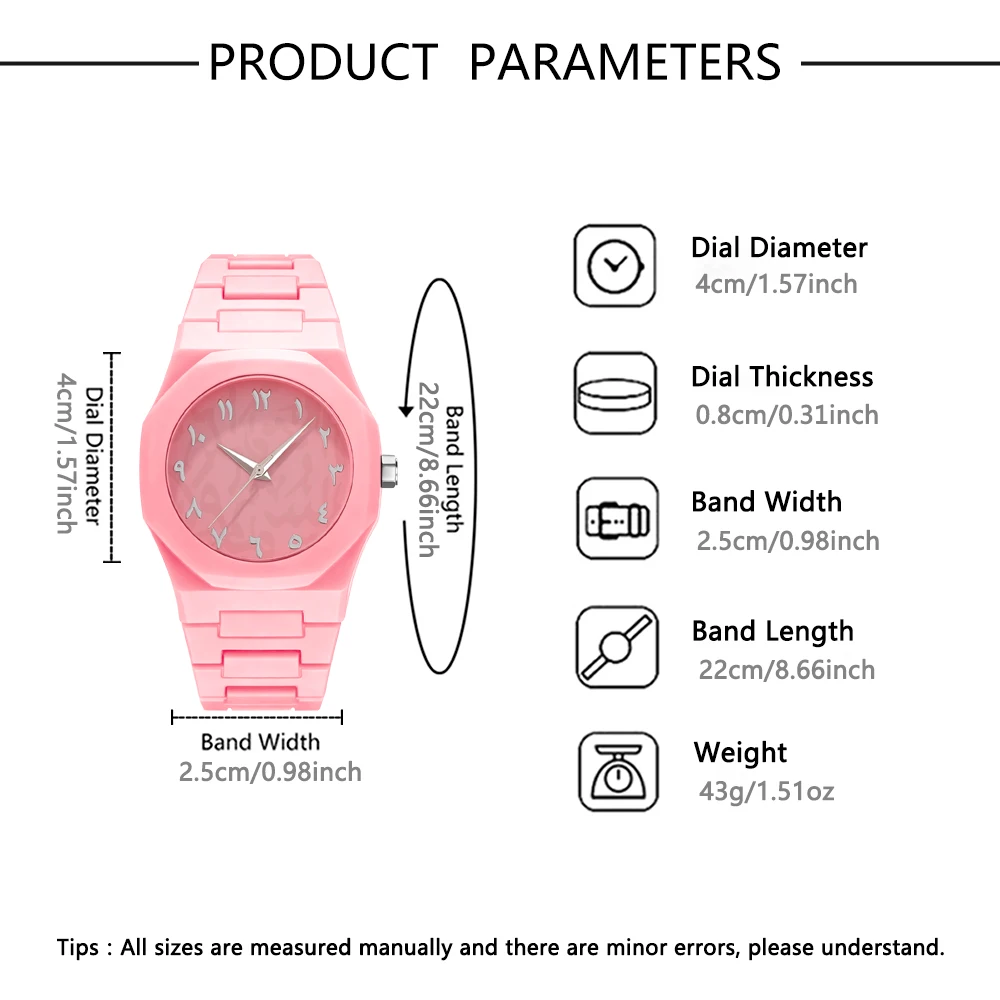 Simple and stylish quartz watch for couples - round dial, plastic strap, suitable for anyone