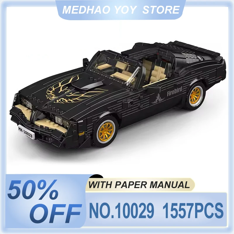 

Striking Mould King 10029 Technical Toy Black Firebird Sport Racing Car Building Block Assembly Vehicle Model Kid Christmas Gift