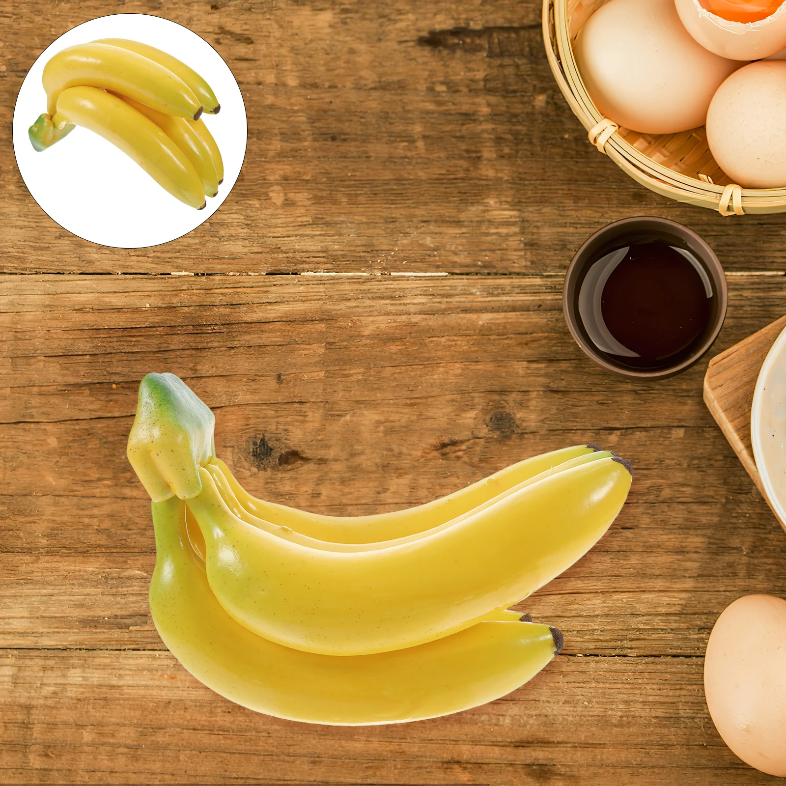 5 Artificial Banana Bunches High Simulation Decorations Photo Props Home Garden Realistic Fruits Model Lifelike Design Teaching