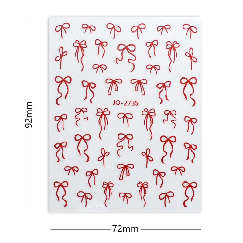 1pc ちょう結びネイルアートステッカー黒、白かわいいさまざまなフォームリボンデザイン自己粘着ネイルステッカー DIY マニキュア装飾