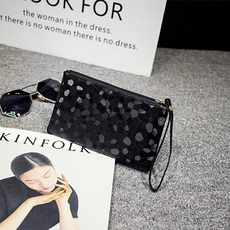New Crocodile Pattern Zipper Coin Purse Ultra-thin Short Card Coin Key Storage Cosmetic Cell Phone Bag