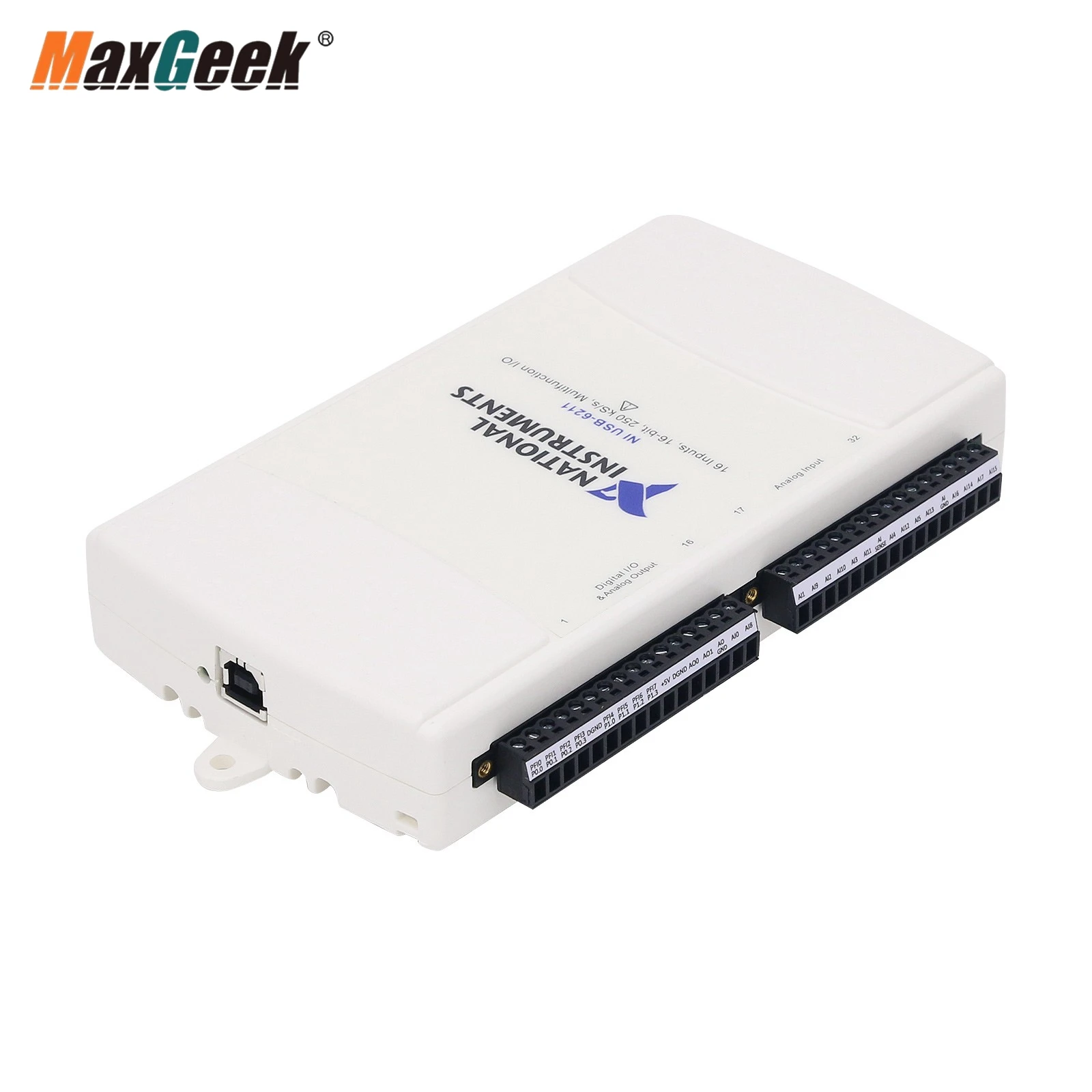 Imagem -06 - Maxgeek Usb6211 Oem Cartão de Aquisição de Dados Daq Usb 77967601 Multifunction i o 16 Entrada 16bit 250ks s para ni