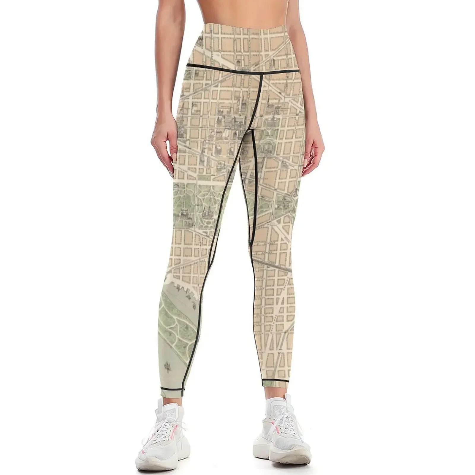 

Vintage Map of Washington DC (1892) Leggings legging gym sports for gym sports shirts gym Womens Leggings