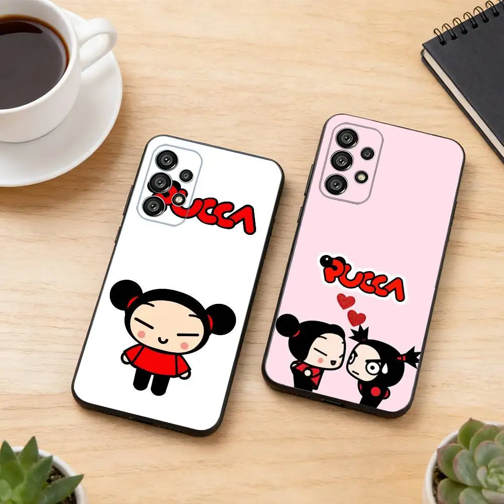 

Pucca C-Cartoon Garu Phone Case For Samsung S25,S24,S21,S22,S23,S30,Ultra,S20,Plus,Fe,Soft Silicone Black Cover