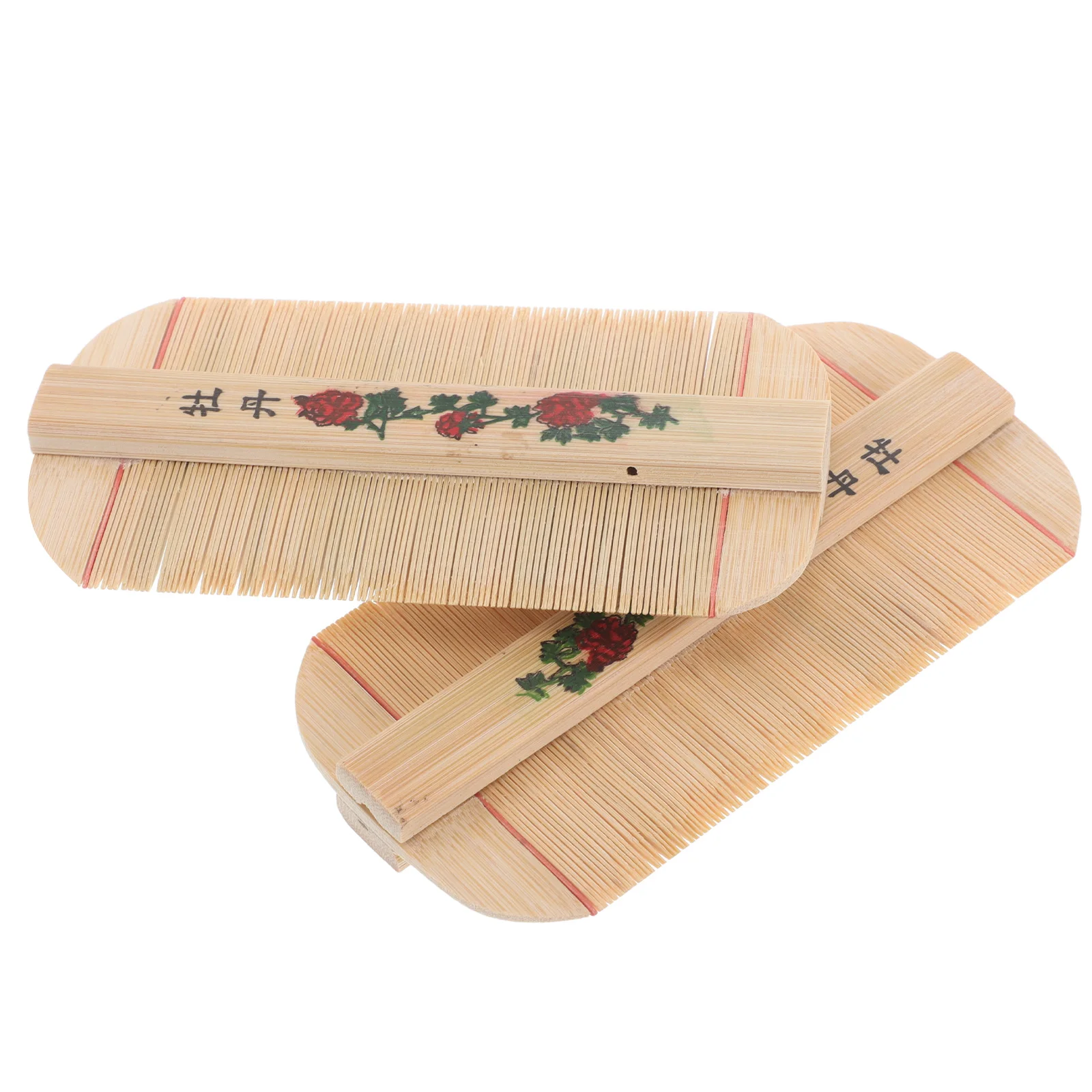 

2Pcs Bamboo Fine Tooth Comb Ultradense Teeth Dandruff Removal Hair Grooming Scalp Massage Comb for Kids Women Men Pet Groom