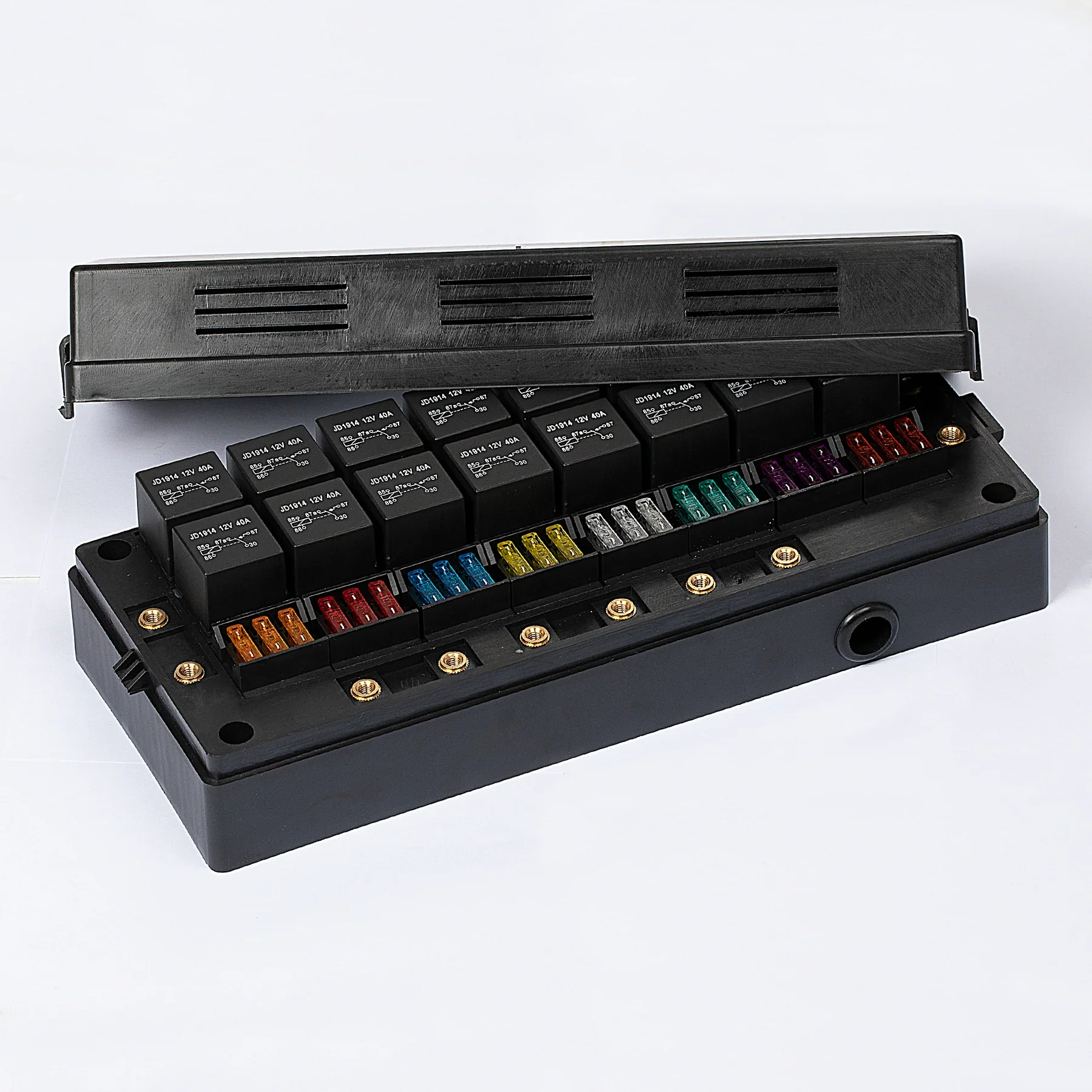 24 Way Fuse Relay Box Kit with 16 Relays 24 Fuses for Car Truck RV Electrical Circuit Protection