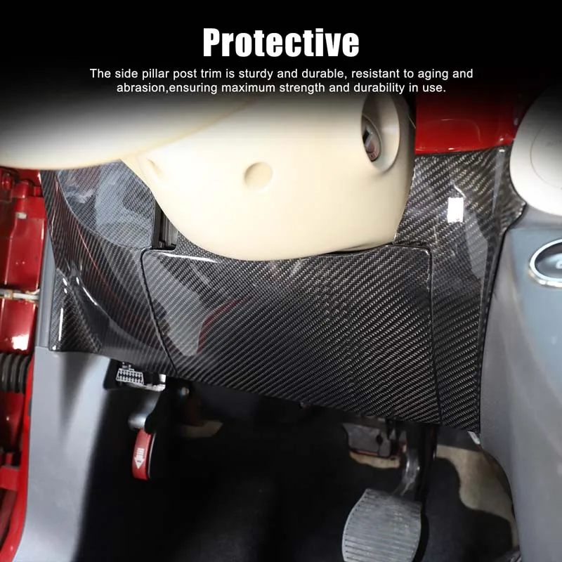 For Fiat 500 2007-2026 Real Carbon Fiber Car Steering Wheel Lower Label Cover Sticker Car Interior Accessories