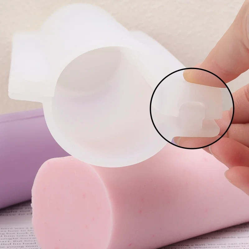 Long Heart Column Silicone Soap Loaf Mold Round Shaped Soap Tube Making Supplies Mould DIY Handmade Soap Bar Romantic Home Dec