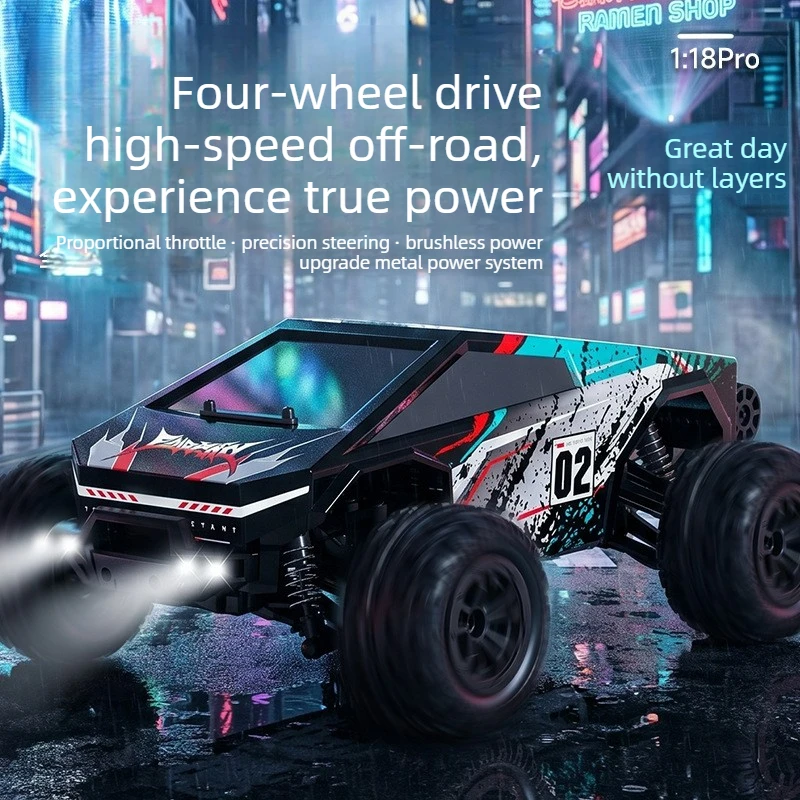 Cool Stuff Toy Car Funny Gift-70km/h High-speed 4WD Rc Truck,Remote Control Car Toy,1:18 Brushless Off-road Rc Car,Toys for Boys