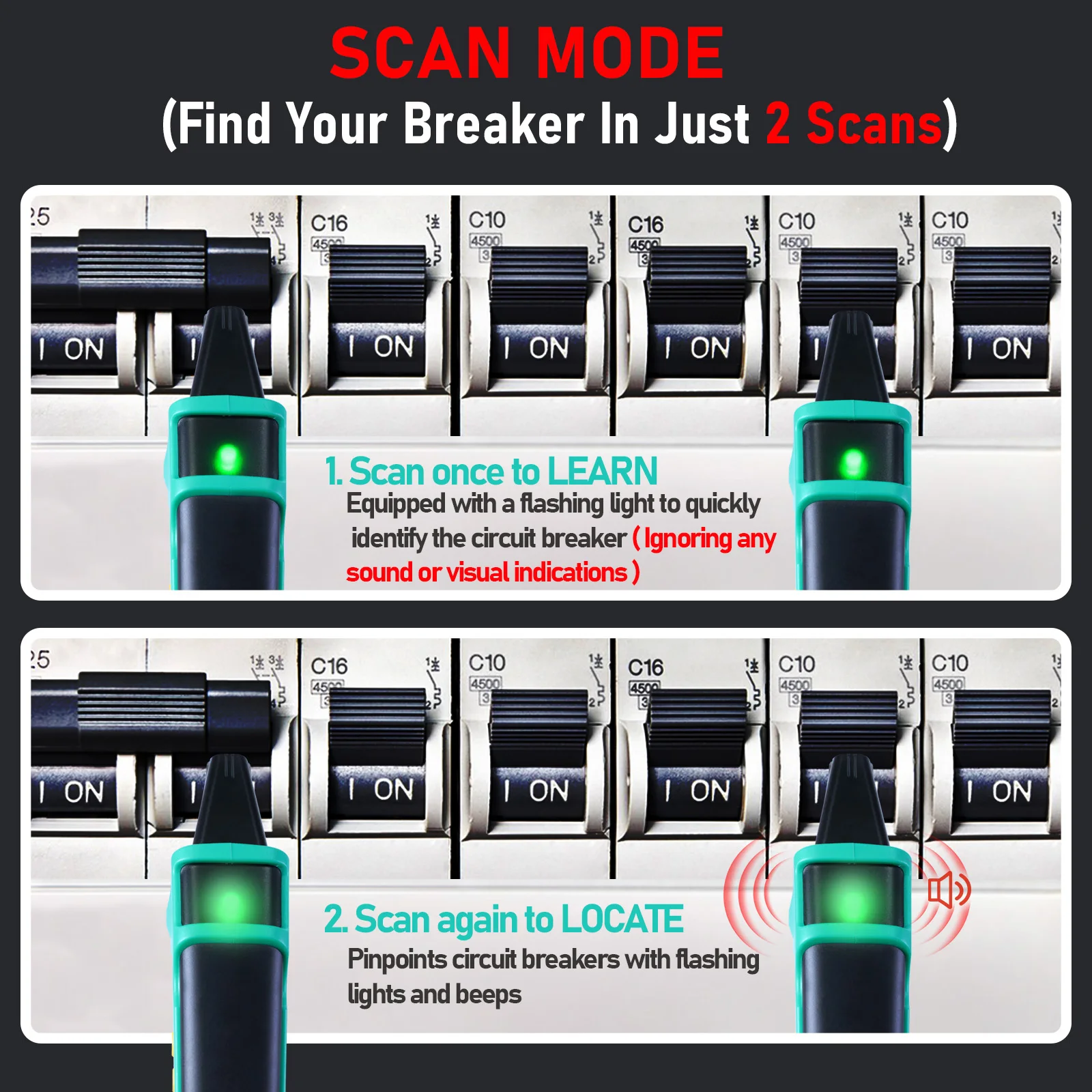 Xin Tester Digital AC Circuit Breaker Finder Tool Kit Integrated GFCI Outlet Tester 90-120V NCV Electrical Circuit Tracer XT-33A