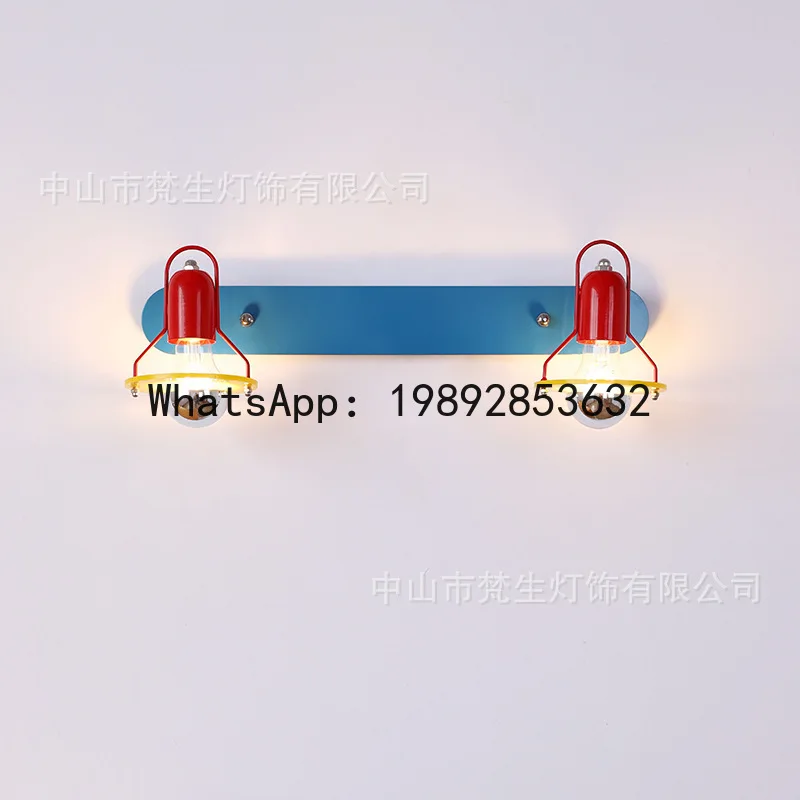DD Colorful Playful Children's Room Sample Bedroom Background Wall Mirror Front Wall Lamp