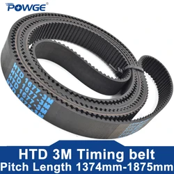 POWGE HTD 3M Timing belt Lp=1374 1401 1446 1464 1494 1500 1530 1569 1638 1677 1680 1698 1764 1800 1863 1875 Width 6-30mm Rubber