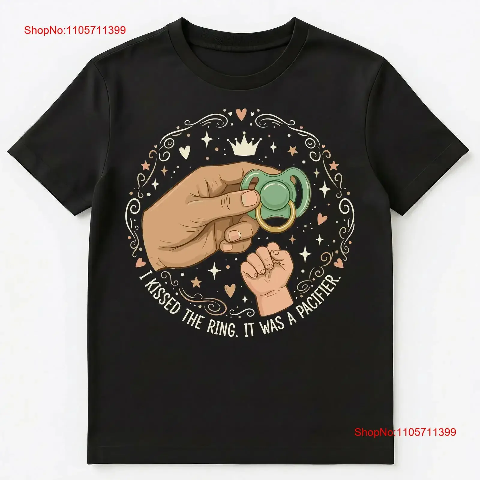 Parent Enthusiast Pacifier Kissing Family T Shirt long or short sleeves vintage Washed graphic Versatile Stylish Slightly