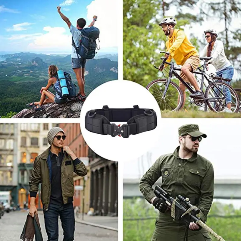 Tactical Belt Set Quick Release Metal Buckle Military Belt Adjustable Nylon Eva Padded Belt Set For Training Outdoor & Hunting