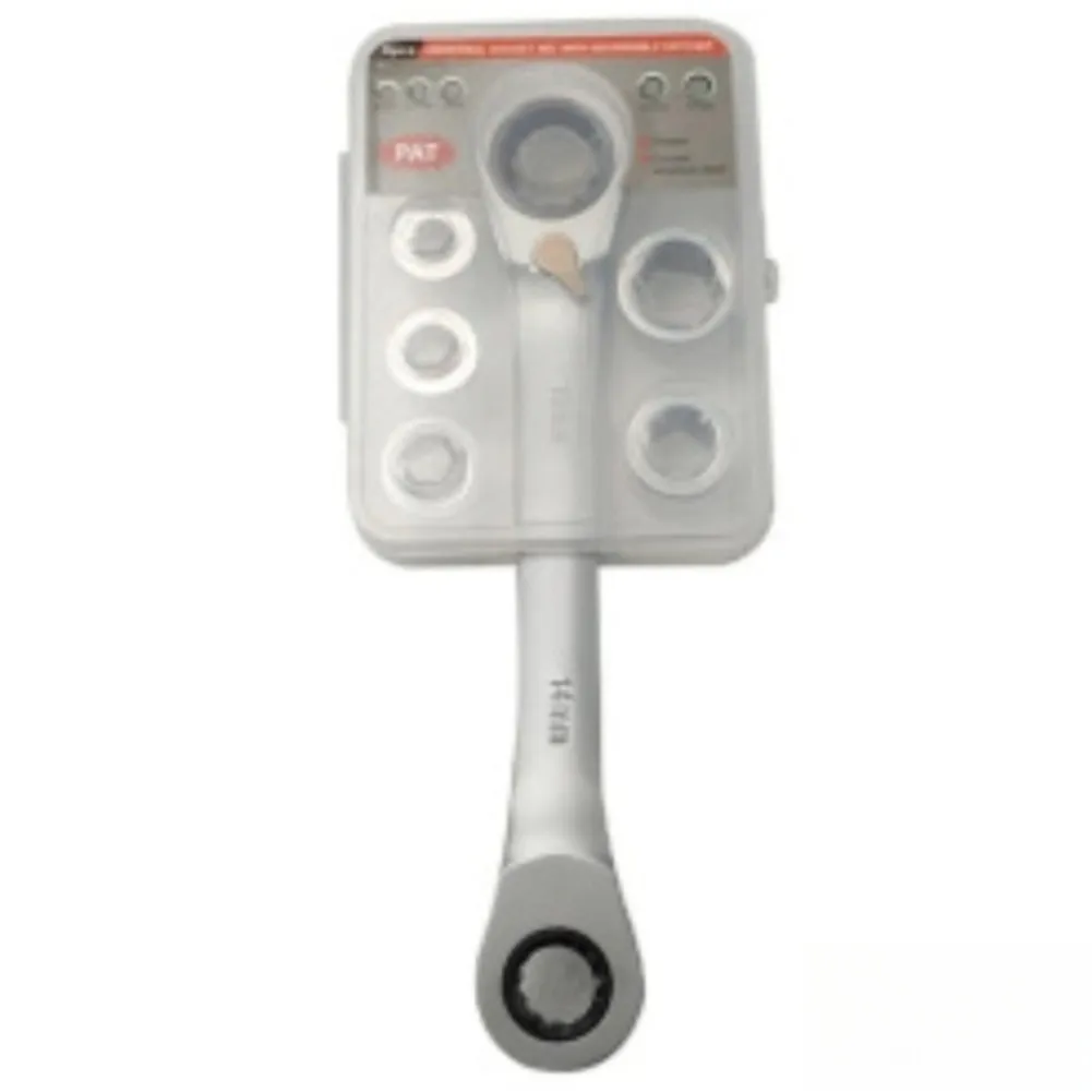 Chrome Vanadium 7 in 1 Double Head Ratchet Wrench Featuring 72 Tooth Gear Ratio and Reversible Direction Control