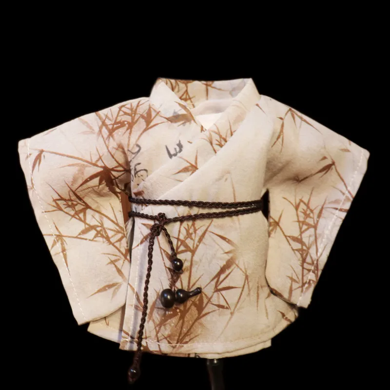 20cm Doll Clothes Bamboo Leaves Vintage Ancient Gray Brown  Clothing Suit Stuffed Plushies Doll Accessories Anime Toy Kids Gifts