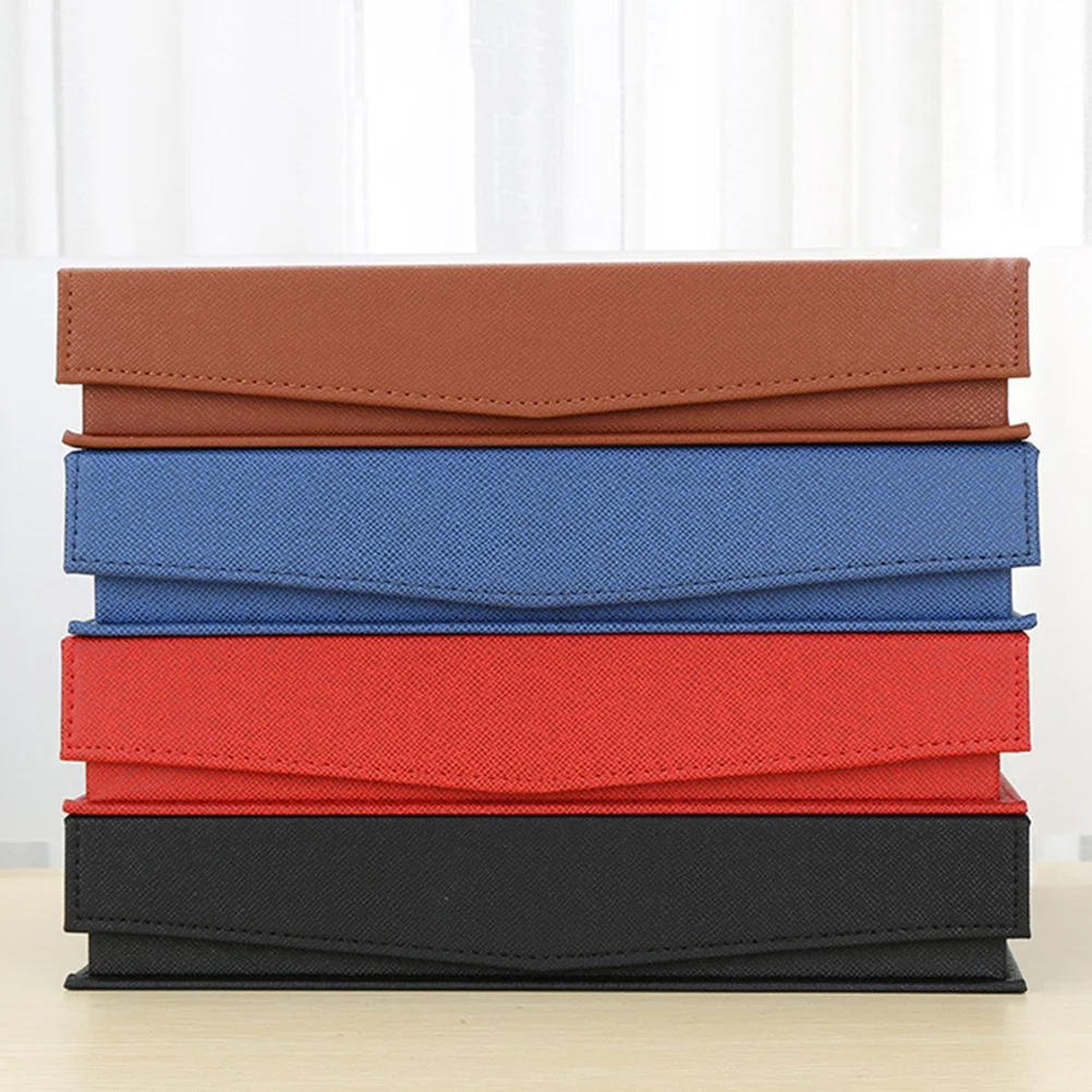 

A4 PU Document Box File Clipboard Storage Holder for Office School Home Lightweight Paper Organizer Profile Clip