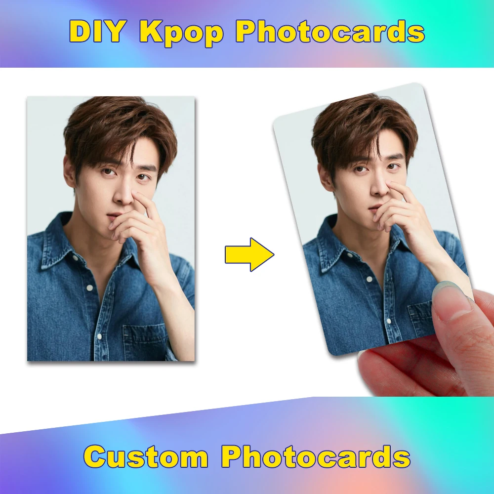 

Custom Photocard Kpop PhotoCards Lomo Business Album Photo Kpop Cards Gift free design, QR Code，waterproof，Free design