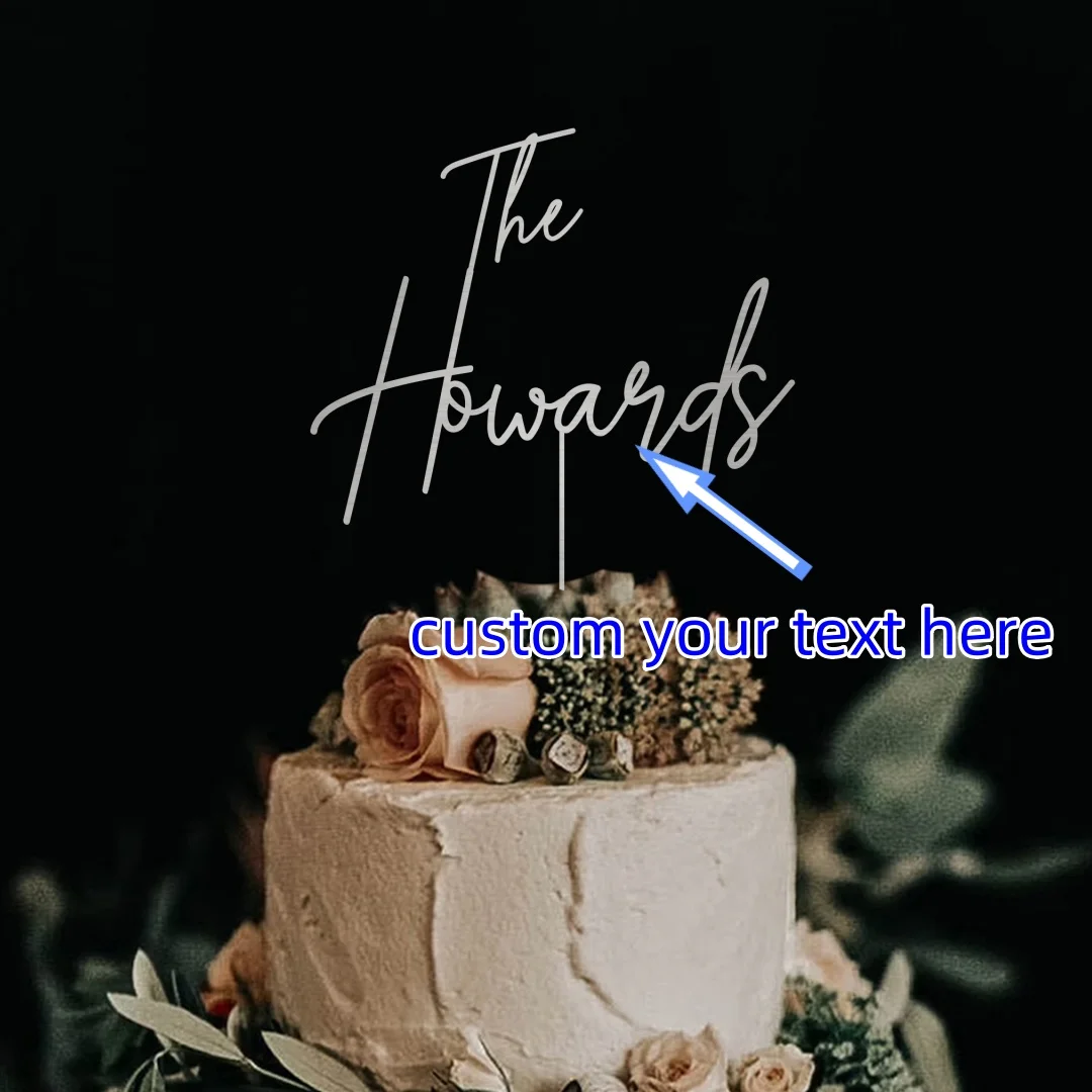 قطعة واحدة من قابس كعكة PMMA المخصص - اسم محفور شخصي، دافئ فيبي ولمعان معدني، DIY، منقوش بالليزر، مثالي للاحتفالات