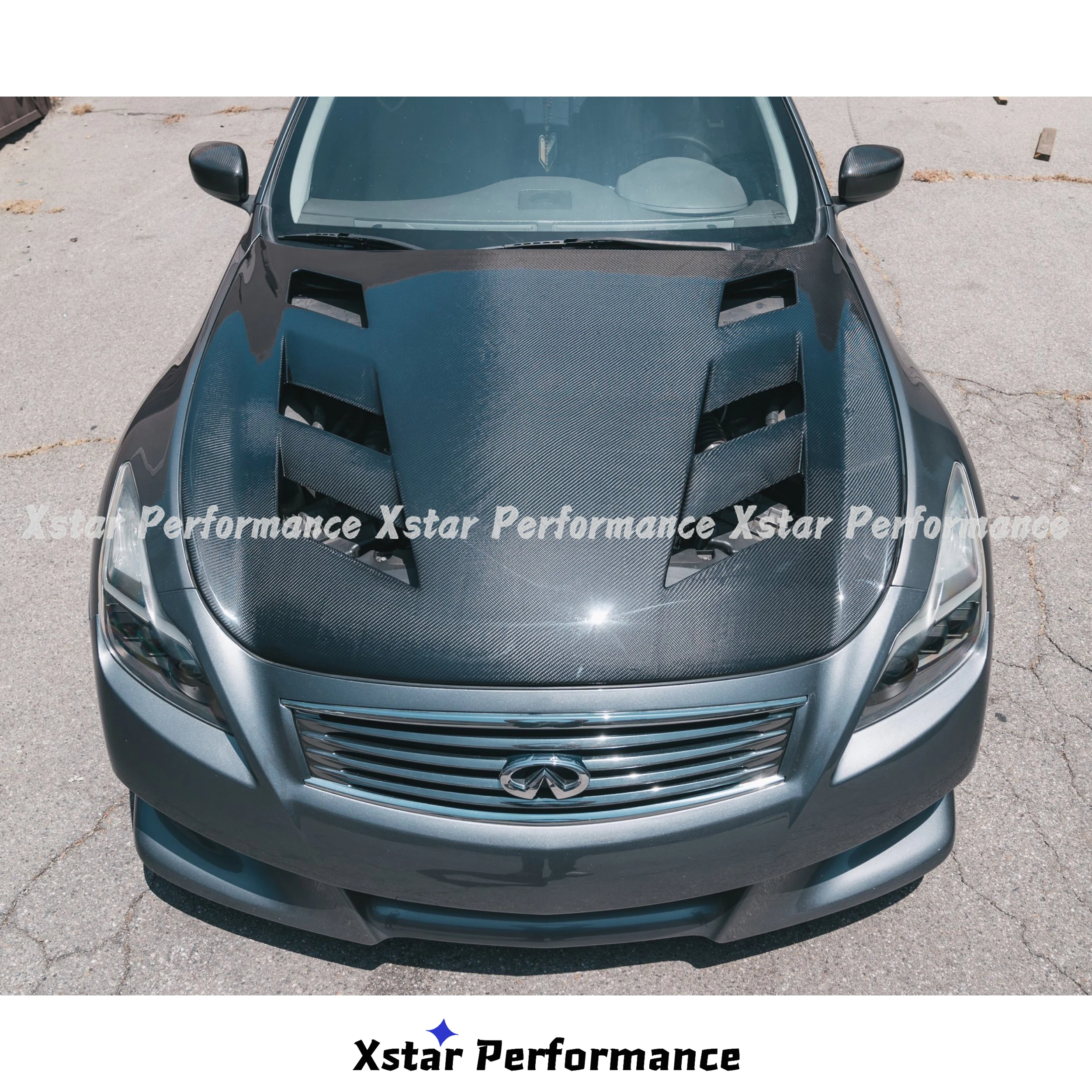 Amuse Style Carbon Fiber Hood Bonnet For Infiniti G37 Coupe And Sedan 2008-2015