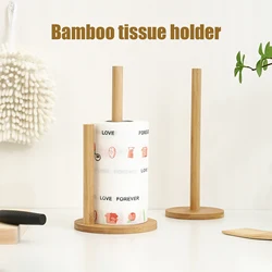 Soporte de madera para papel higiénico, organizador de rollo de papel, colgador de baño, estante de pañuelos, accesorios de almacenamiento de toallas de baño y cocina