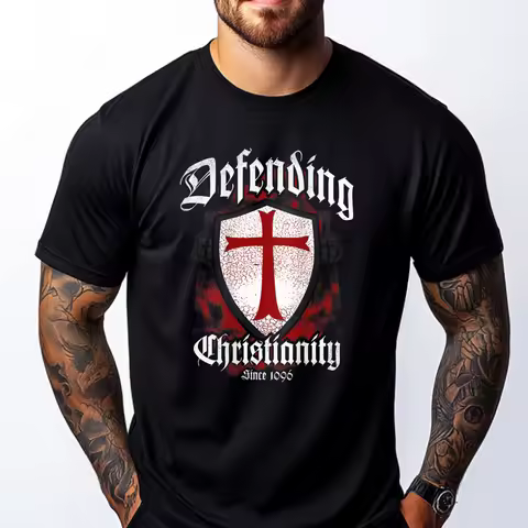 Crusader Knights Templar Warrior Of God Kneel For The Cross Hiphop Streetwear Funny T Shirts Mardi Gras