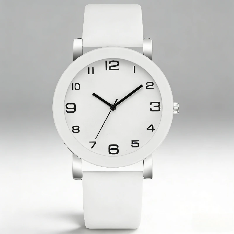 

Простые кожаные кварцевые часы с цифровым дисплеем, повседневные наручные часы для мужчин и женщин, модные часы для пар