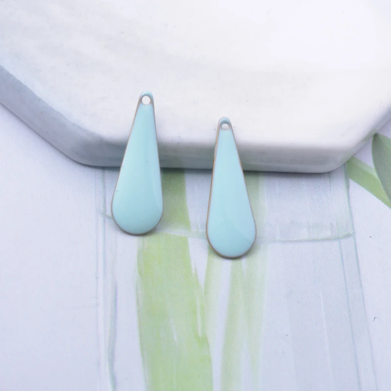 30 Stück Kupfer-Emaille Wassertropfen-Anhänger Beidseitig Emailliert Anhänger DIY Schmuck Ohrring Herstellung – Detail 4