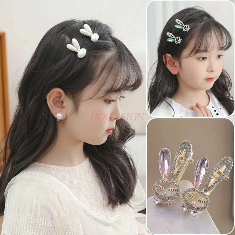 

2PCS Children's hair clip, bangs, broken hair clip, high beauty hair clip, rabbit hair accessory